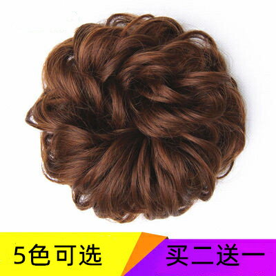 逼真假發發圈橡皮筋發包盤發拉花丸子頭花苞女頭花蓬鬆卷發大發圈