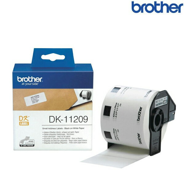 Brother兄弟 DK-11209 單張定型標籤帶 29x62mm 白底黑字 800張 標籤貼紙 成分表標籤