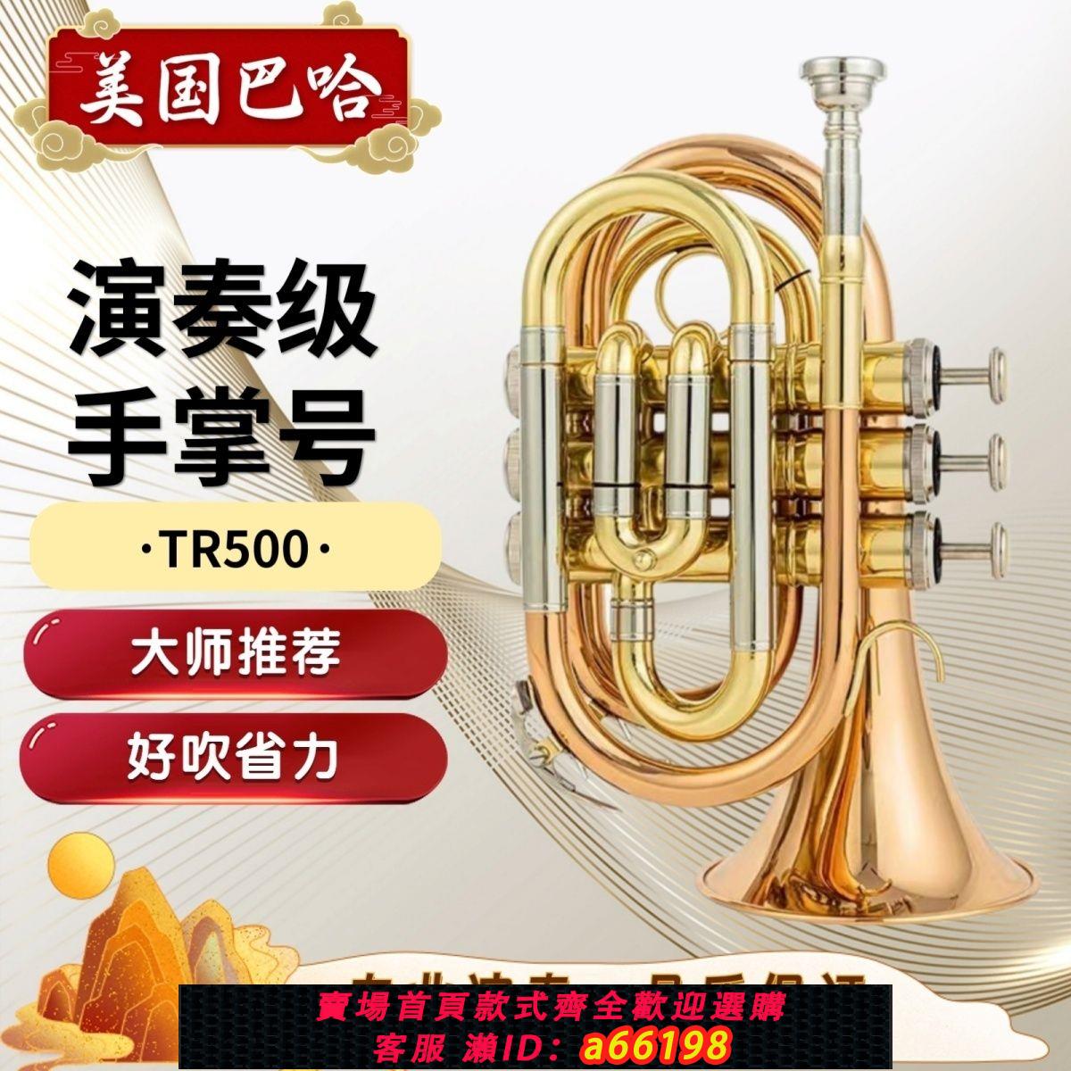 【臺灣公司 可開發票】美國巴哈手掌號降B調鍍銀小號樂器學生初學者樂隊專業演奏吹奏省