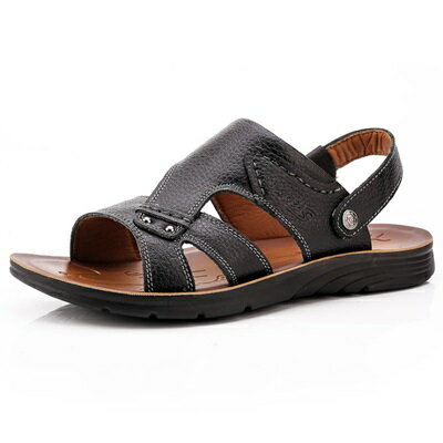 現貨+預購 涼鞋真皮拖鞋-熟男魅力戶外休閒男鞋子3色73sa3【獨家進口】【米蘭精品】