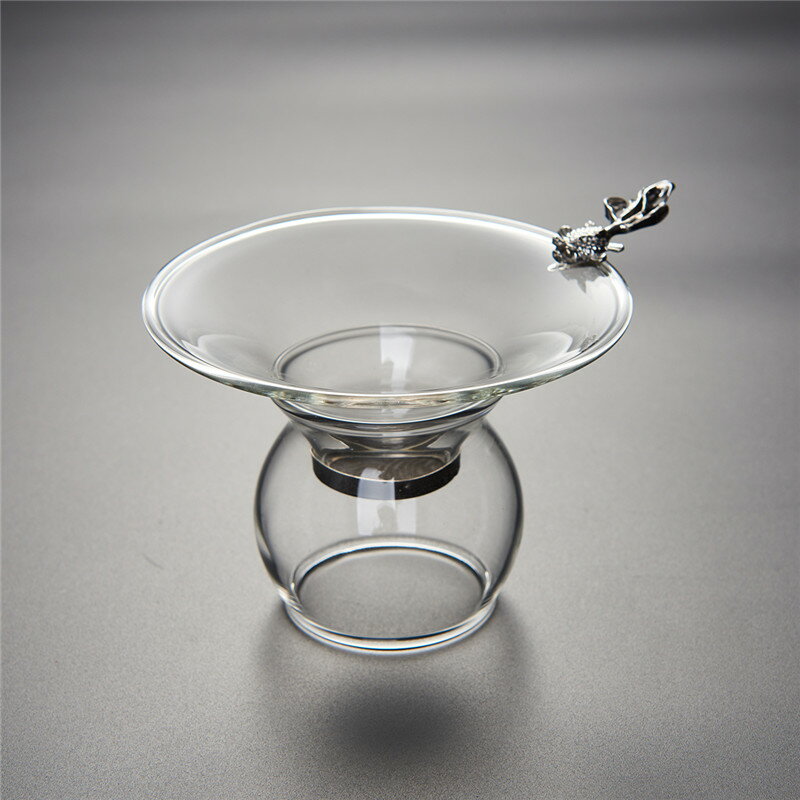 創意耐熱玻璃大號茶漏透明茶濾網茶葉濾網過濾器功夫茶具配件茶濾
