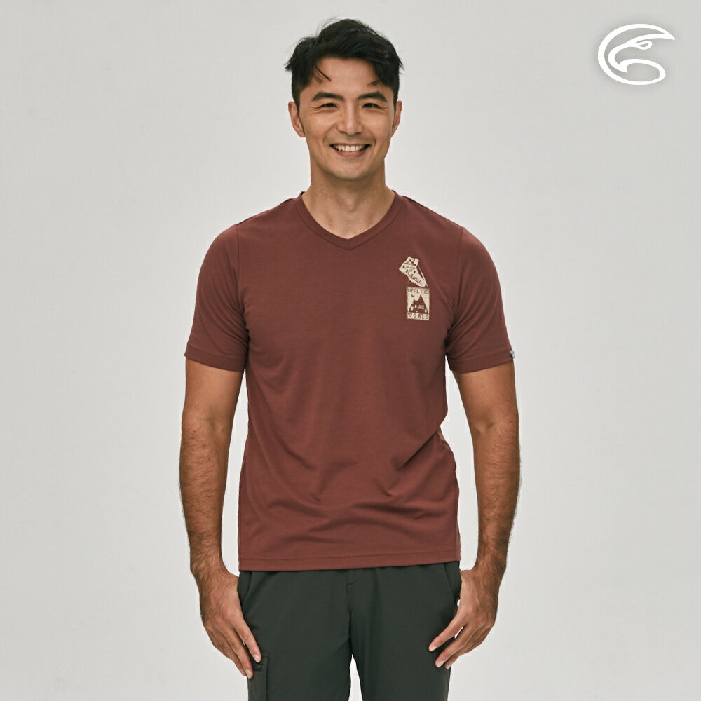 ADISI 男親膚空氣柔感快乾寬鬆V領上衣AL2311020 (S-2XL)｜仿棉感 吸濕排汗 快乾 速乾 機能 排汗衣