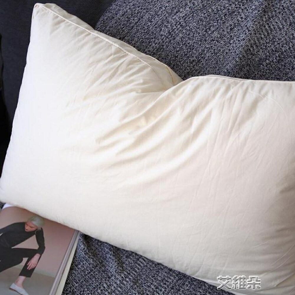 棉羽絲絨枕頭 無熒光劑機洗慢回彈酒店側睡軟纖維枕芯 清涼一夏鉅惠