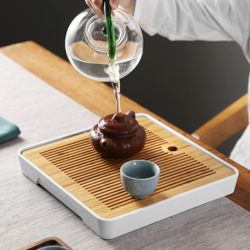 實木茶盤家用托盤小型簡約瀝水盤茶托盤儲水干泡臺辦公室蓄水茶臺 3