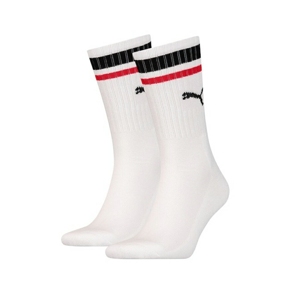 PUMA Fashion條紋長襪 白x黑紅條紋 長襪 運動襪 潮流短襪 厚底襪 BB1092 【樂買網】