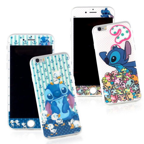 【Disney 】iPhone 6 plus 強化玻璃彩繪保護貼-史迪奇 0