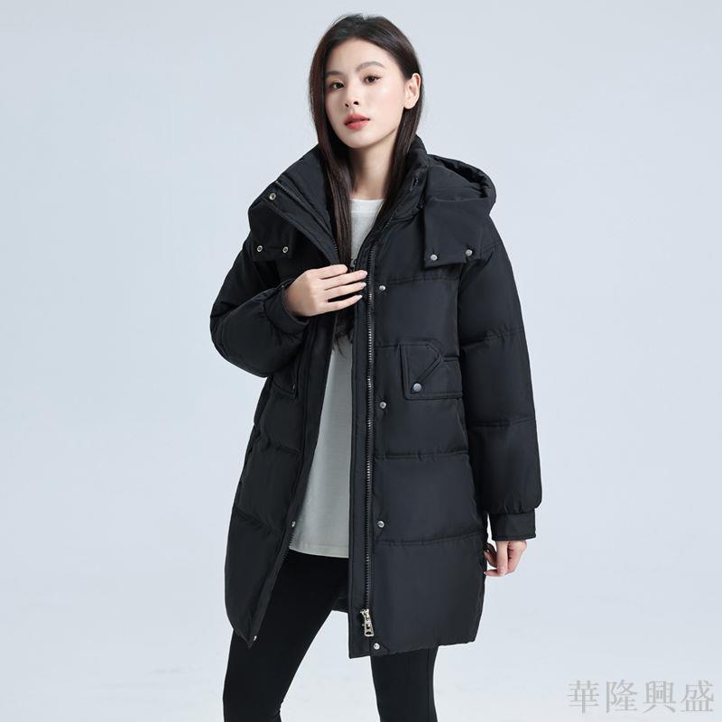 華隆 2024新款羽絨棉服女中長款韓版寬松時尚冬季棉襖加厚保暖棉衣外套