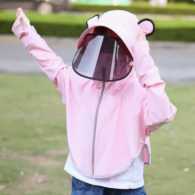 兒童防曬衣 女夏季冰絲防曬服 男童防曬罩衫 女童透氣薄款外套 戶外防曬外套 運動防曬衣【不二雜貨】