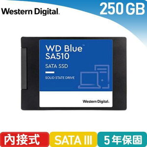 【最高22%回饋 5000點】 WD 藍標 SA510 250GB 2.5吋SATA SSD 固態硬碟