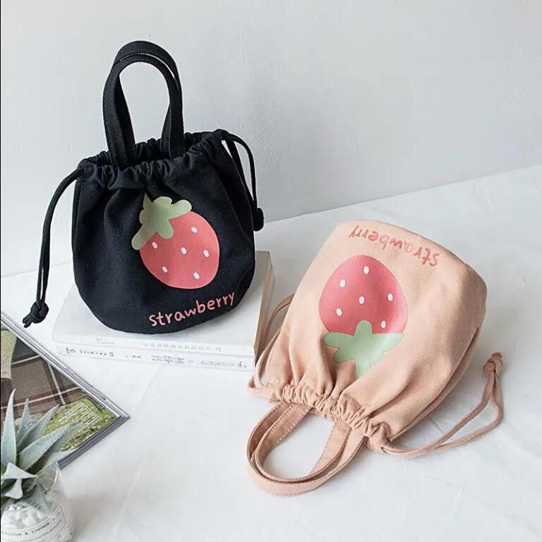 帆布包女學生韓版ins束口手提手拎包飯盒袋便當包小布包【繁星小鎮】P