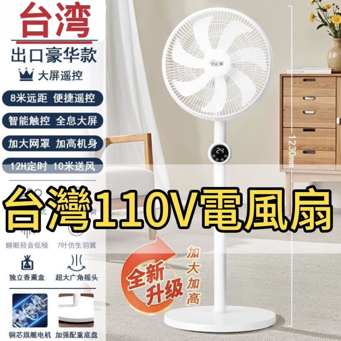 出口美國臺灣110v觸屏語音立式電風扇臺立節能兩用遙控靜音落地扇【北歐家居生活】