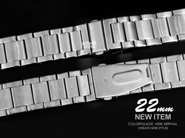 完全計時手錶館│豪邁型男必備 22mm 進口精緻拋光 實心316L白鋼帶/不鏽鋼錶帶 限量特價
