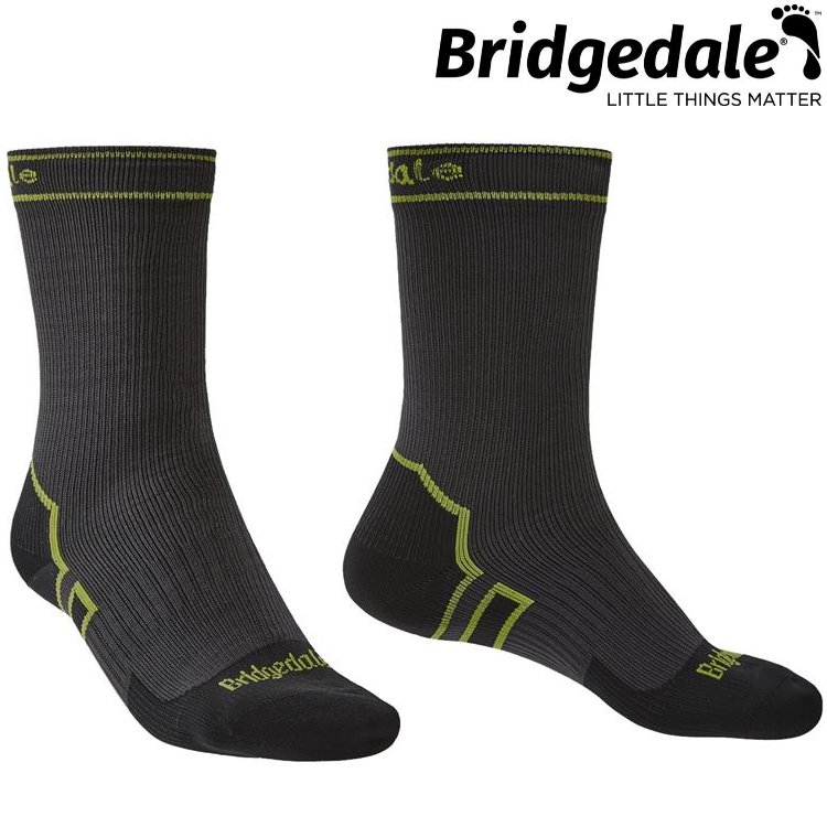 零碼特價 Bridgedale Stormsock 全天候防水襪 710 089 輕量中筒 826 深灰/萊姆黃