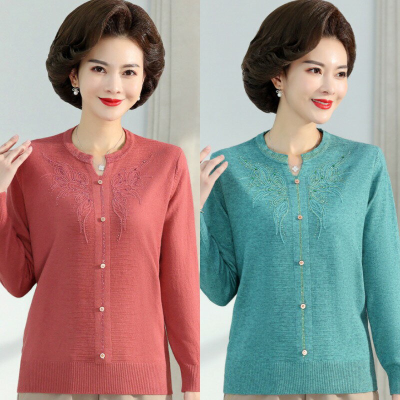 【米蘭精品】現貨+預購 高級針織衫上衣秋冬毛衣寬鬆大碼休閒女裝百搭媽媽裝-長袖小V領女上衣5色74mo89