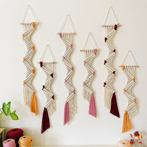 開發票 手工編織裝飾 空氣植物墻壁展示掛網波西米亞掛毯