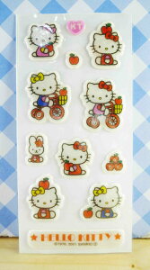 【震撼精品百貨】Hello Kitty 凱蒂貓 KITTY閃亮貼紙-腳踏車 震撼日式精品百貨
