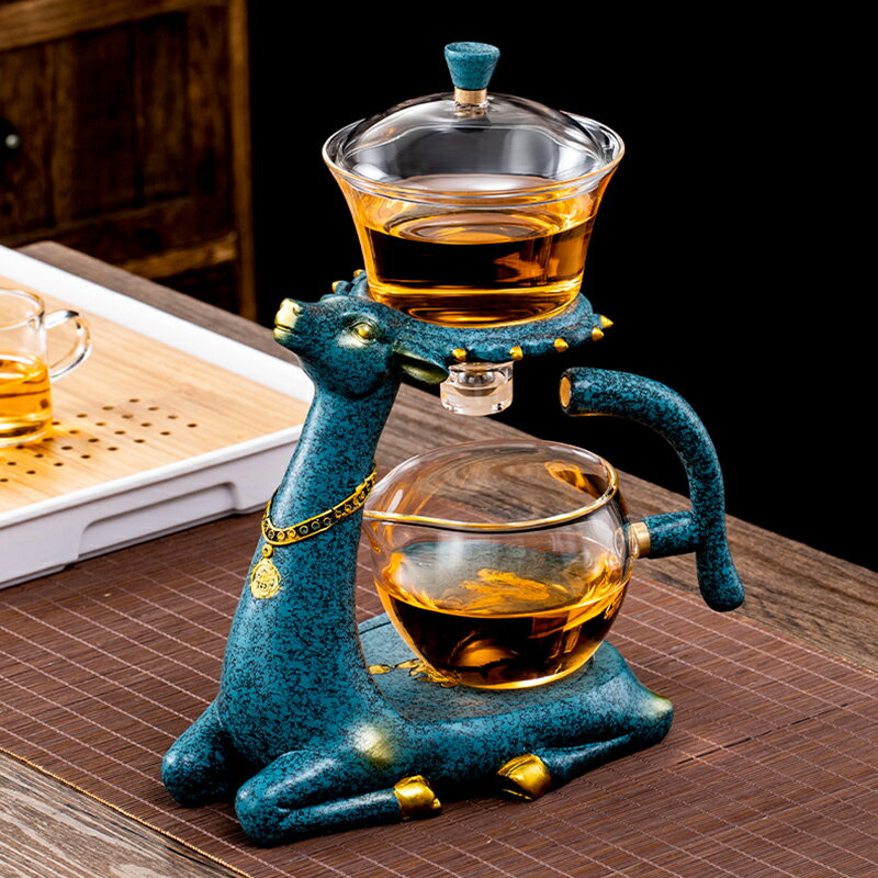 玻璃泡茶器懶人紅茶泡茶器家用功夫茶具套裝泡茶神器自動茶壺茶杯