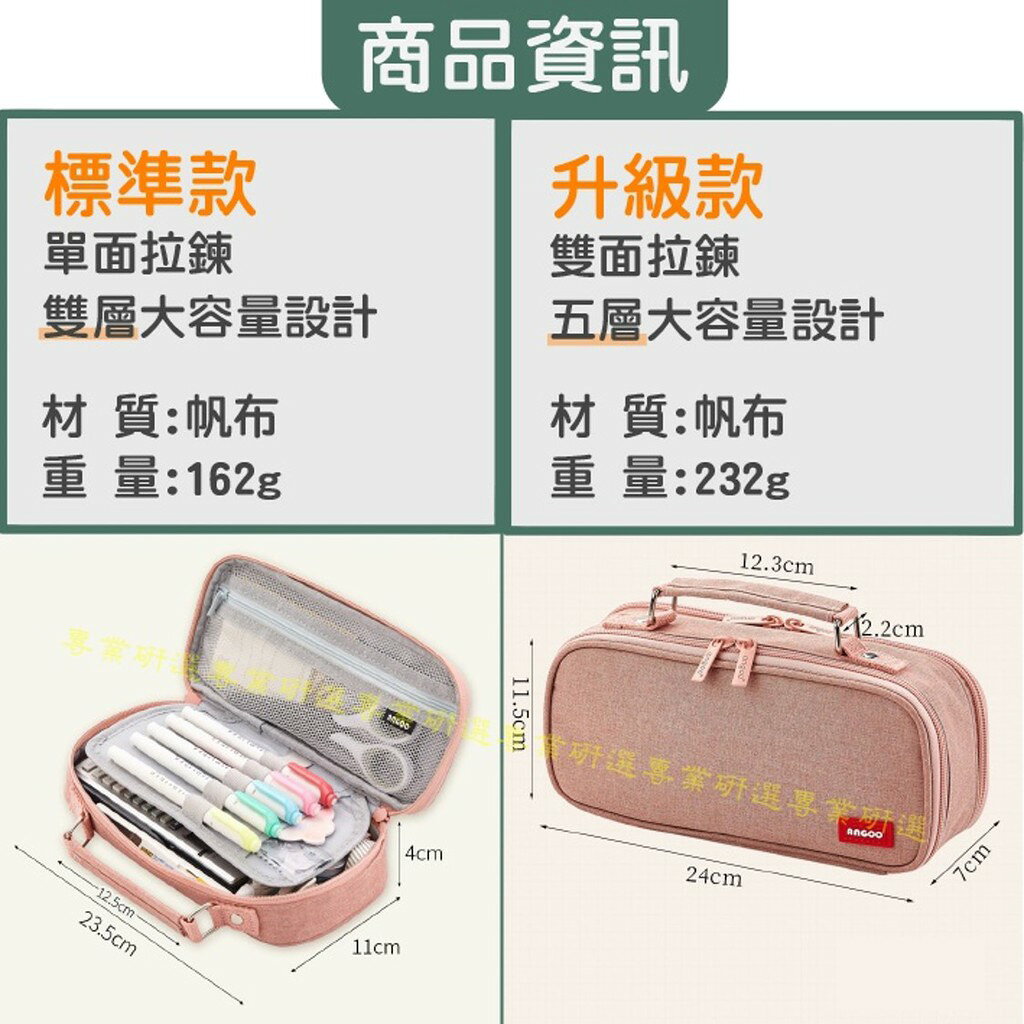 【台灣現貨  】 筆袋 大容量筆袋 韓版 手拿設計 8款任選 單雙面拉鍊 帆布材質 拉鍊滑順 5