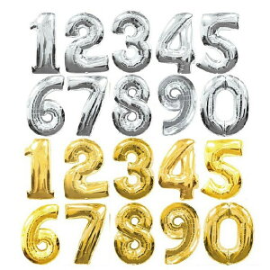 鋁膜大數字氣球生日派對紀念日裝飾金色銀色0-9兒童寶寶周歲布置