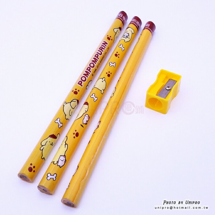 【UNIPRO】布丁狗 POMPOMPURIN 2B三角鉛筆 學前適用 三入組 三麗鷗正版授權