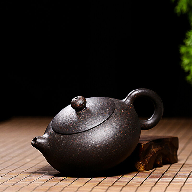 古往今來宜興紫砂壺名家純全手工泡茶壺功夫茶具套裝黑金砂扁西施 3
