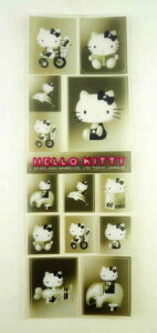 【震撼精品百貨】Hello Kitty 凱蒂貓 KITTY貼紙-透明黑-側坐(看書方型) 震撼日式精品百貨
