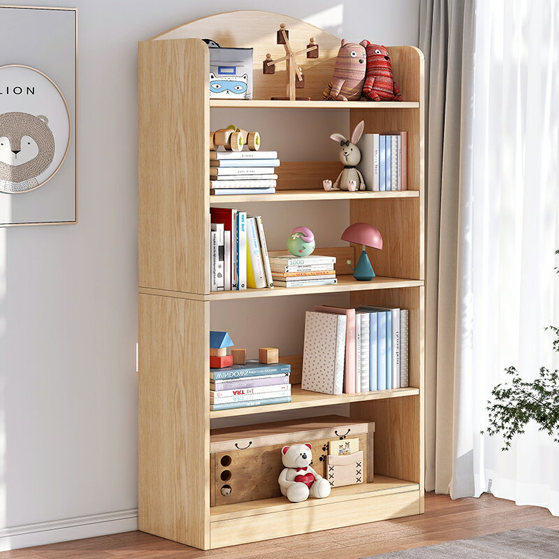 書架兒童置物架家用臥室落地靠墻收納柜簡易學生小型多層展示書柜