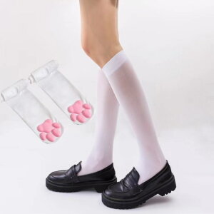 女生絲襪 漁網襪 貓爪絲襪可愛襪子貓腳印軟3D肉墊lolita絲襪黑白絲蘿莉立體洛麗塔『my5815』