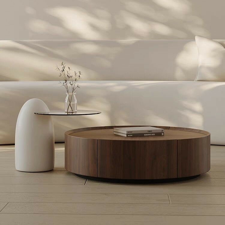 免運/公司貨 茶幾 原木茶幾 實木茶几 北歐意式實木茶幾 組合客廳家用圓形設計師輕現代小戶型胡桃木茶幾 可開發票 全館五折 工廠現貨直銷 新品特價 z10252