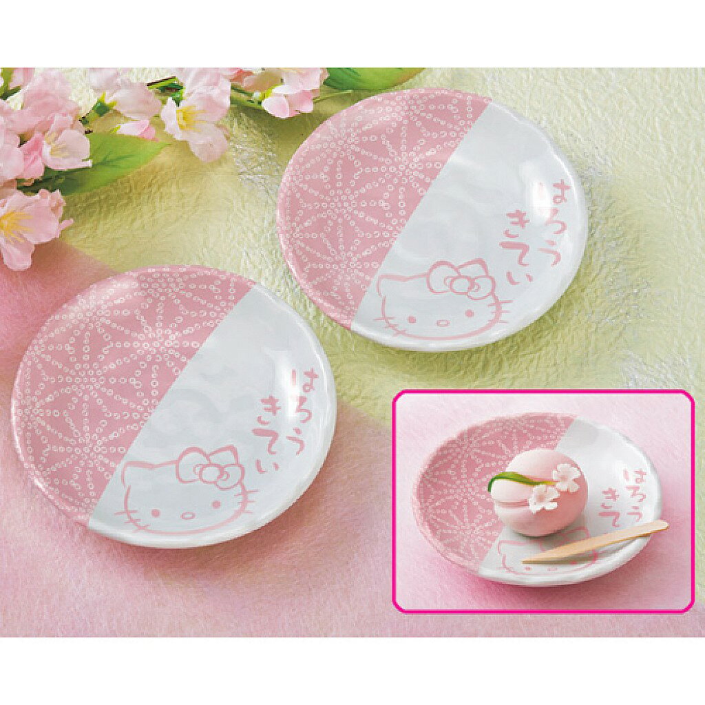 大賀屋 日本製 Hello Kitty 陶盤 碟子 器皿 陶瓷 和風 盤子 瓷盤 岐阜 土岐 三麗鷗 T00110103