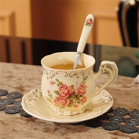 [台灣公司貨 可開發票]歐式咖啡杯套裝咖啡套具陶瓷英式下午茶茶具茶杯茶壺小奢華架子【6月21日發完】