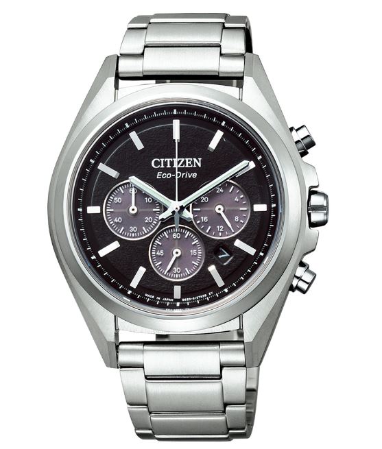 CITIZEN星辰 CA4390-55E 強悍光動能三眼計時腕錶 銀+黑面 41mm