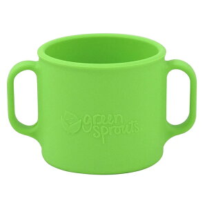 美國 green sprouts 超防滑寶寶學習喝水矽膠耐熱學習杯_草綠_GS144300-2