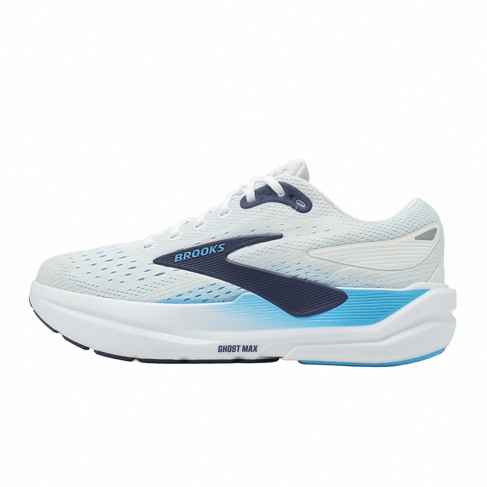 Brooks 慢跑鞋 Ghost Max 3 男鞋 白 藍 厚底 緩衝 魔鬼極致 運動鞋