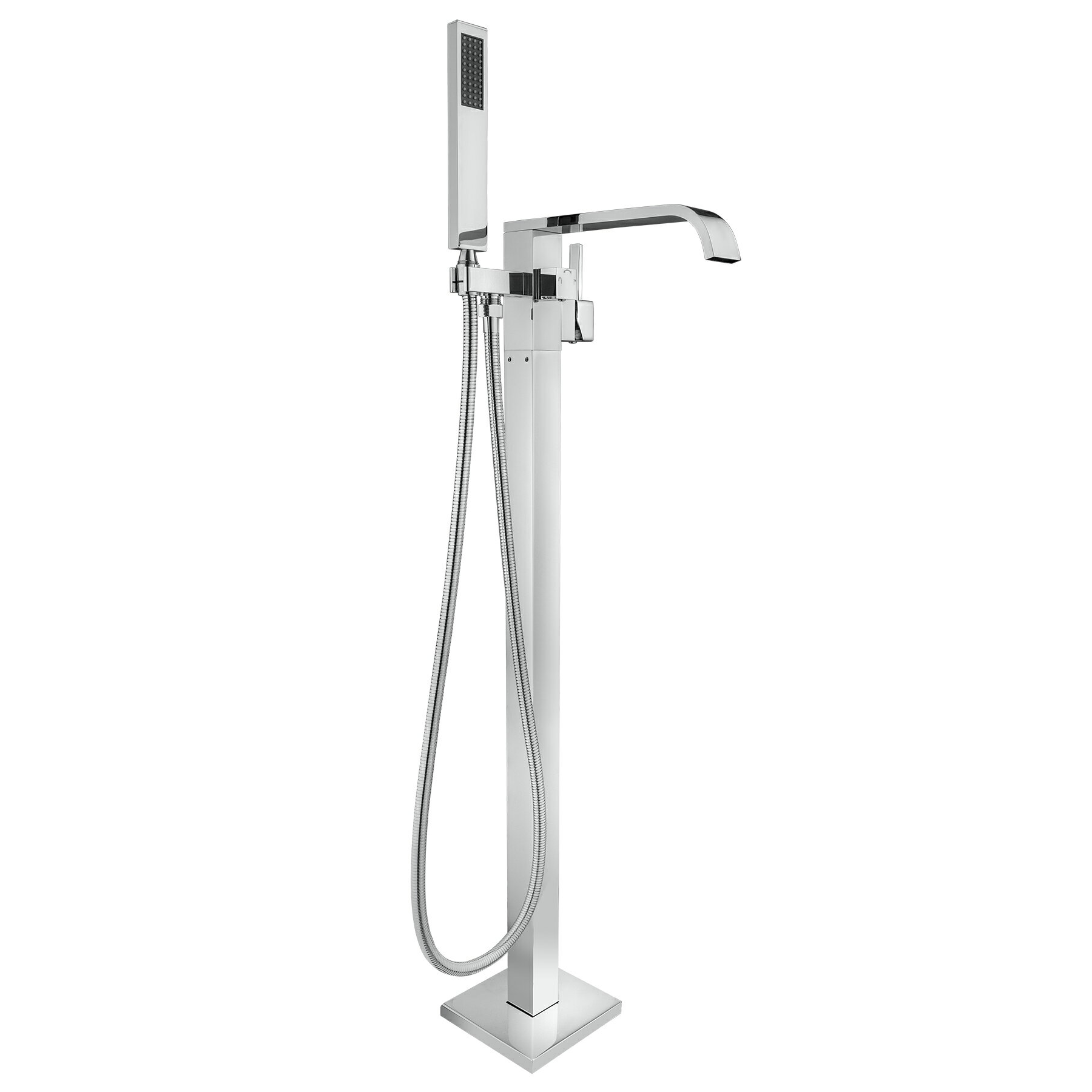 Akdy Freestanding Bathtub Faucet Floor Mount Tub Filler Handheld Bath Wand Shower