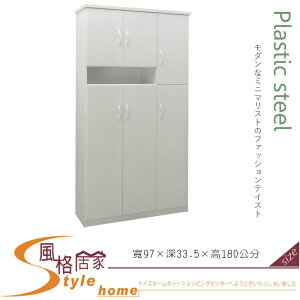 《風格居家Style》(塑鋼家具)3.2尺白色六門高鞋櫃 232-01-LKM