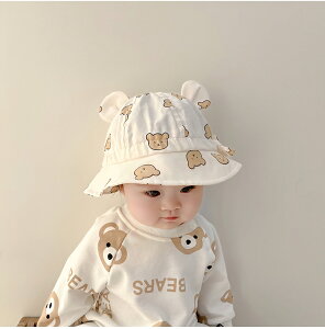 Baby童衣 兒童滿版小熊漁夫帽 男女童造型盆帽 遮陽帽 89022