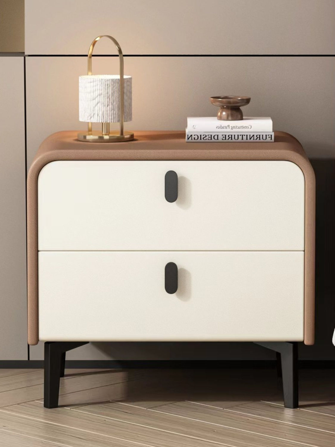免運 床頭櫃 現代精致輕奢實木床頭柜安裝高級感輕奢小型ins儲物柜便宜-快速出貨