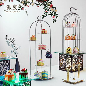 鳥籠甜品臺展示架擺件多層下午茶點心架婚禮裝飾道具歐式蛋糕擺臺