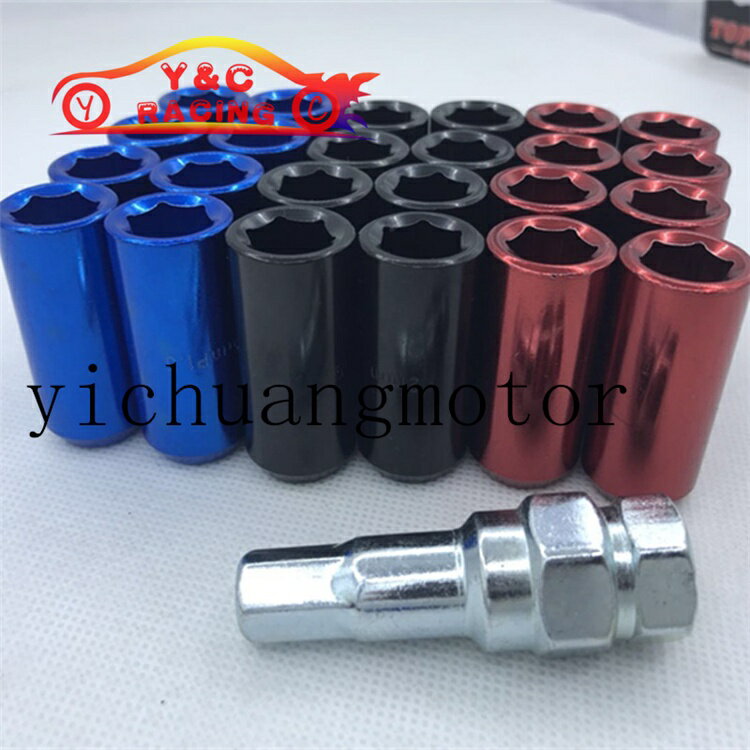 汽車改裝加長內六角輪轂螺絲 小孔徑防盜螺母野馬邁銳寶14*1.5 通用輪胎螺帽輪轂螺絲45MM20顆一組 1 汽車改裝加長內六角輪轂螺絲 小孔徑防盜螺母野馬邁銳寶14*1.5 通用輪胎螺帽輪轂螺絲45MM20顆一組 1