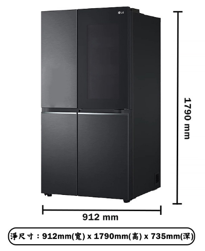 『可刷卡免運』LG/樂金 653L InstaView™ 敲敲看門中門冰箱 夜墨黑 GR-QL62MB 1