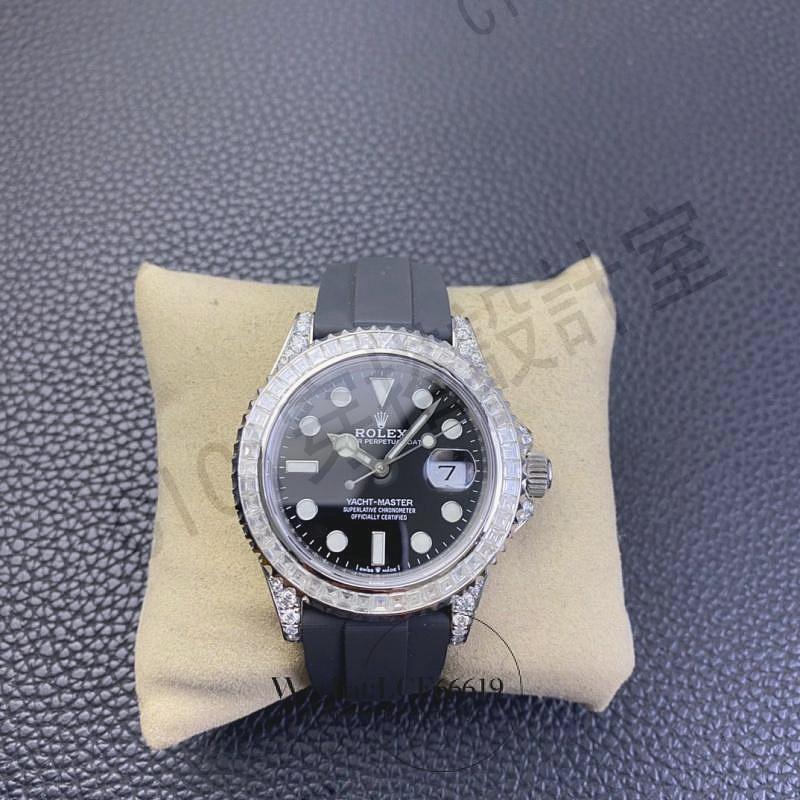 精緻時尚，商務休閒男士鑽石外圈黑色錶盤日期顯示自動機械手錶，高級豪華男士橡膠錶帶腕錶【亞德機械五金家居】 1