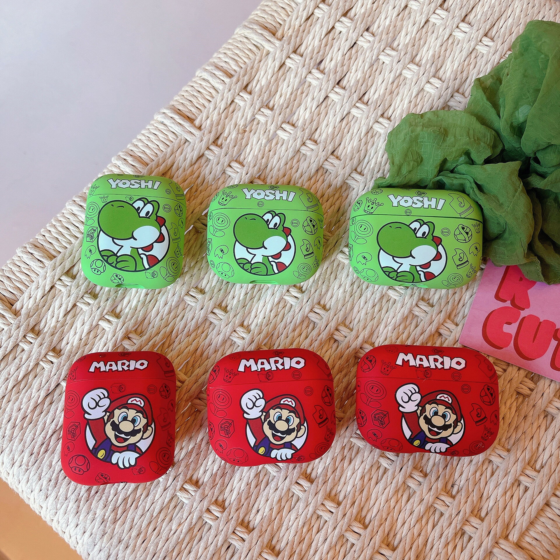 適用蘋果藍芽耳機保護套AirPodsPro1/2/3代瑪利歐保護殼tpu降噪