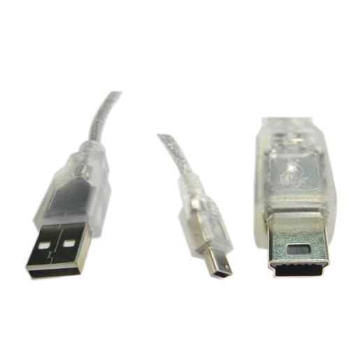 USB A公對迷你5PIN 鍍金透明線1.8M