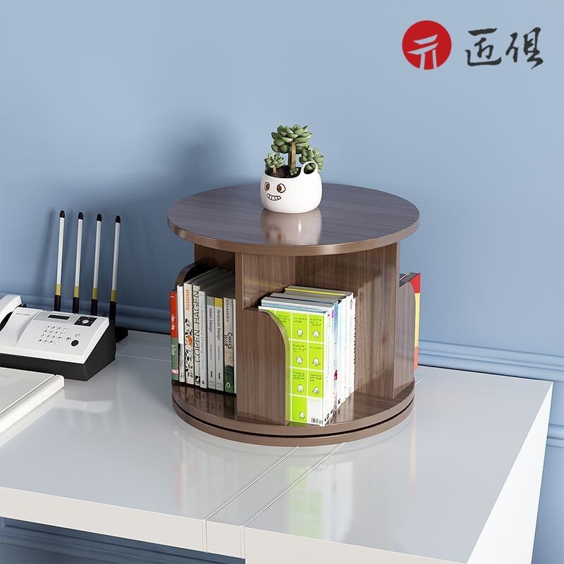 【匠俱】實木桌面旋轉書架 360度實木小型置物架 收納學生學生繪本架 辦公桌整理架 儲物架 置物架 047