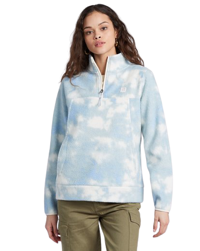 【毒】BILLABONG BOUNDARY MOCK HAL 半開襟刷毛長袖 藍色【領券折222｜Cube卡+APP下單最高10%回饋】