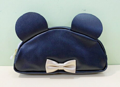 【震撼精品百貨】Micky Mouse 米奇/米妮 化妝包&筆袋 黑色蝴蝶結#56837 震撼日式精品百貨