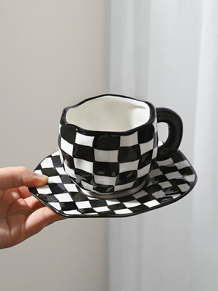 高顏值陶瓷馬克杯家用咖啡杯水杯喝水喝茶杯子辦公室男女杯碟套裝