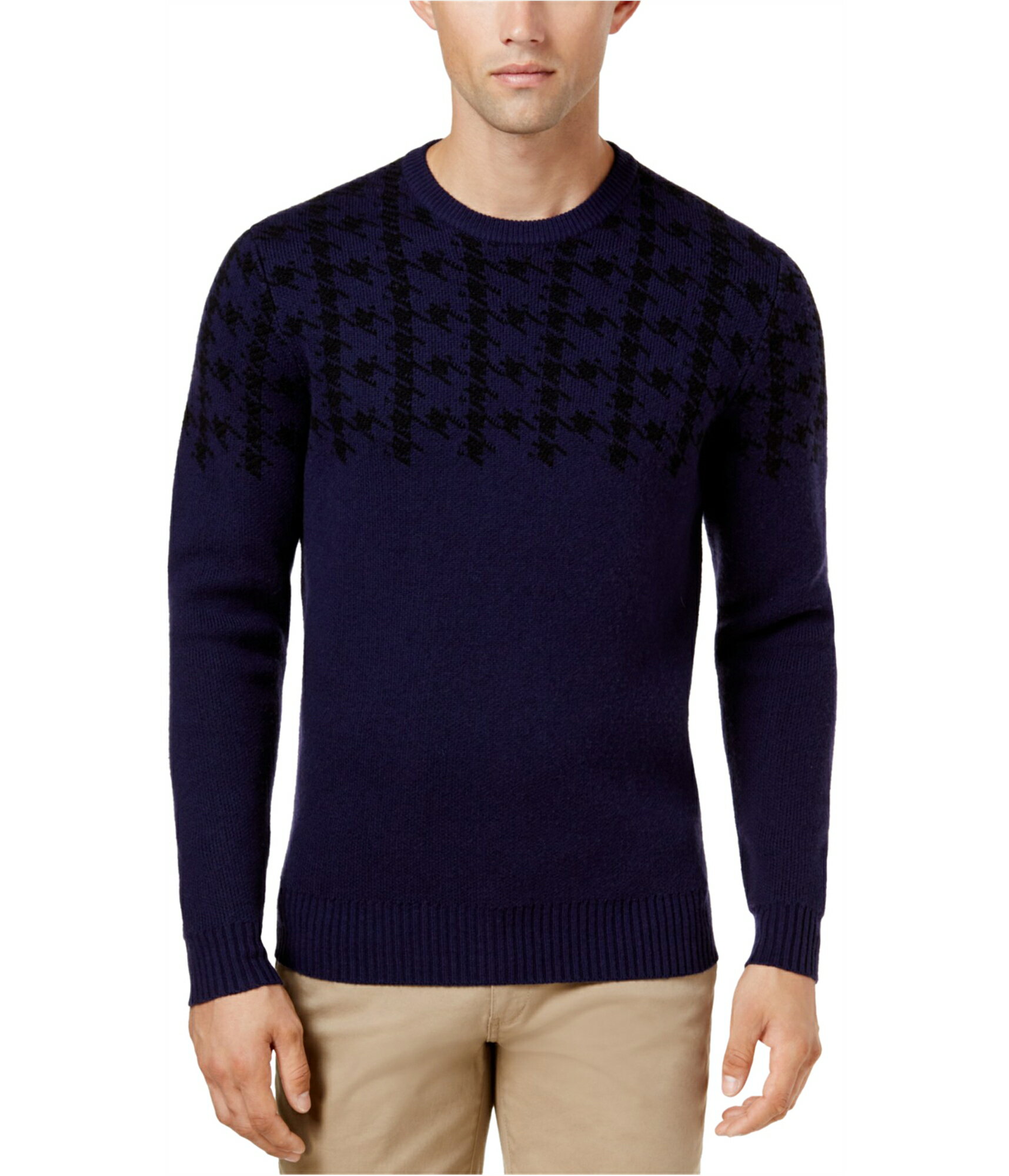 Ben Sherman Mens Houndstooth Knit Sweater sold by Tags Weekly | Rakuten ...