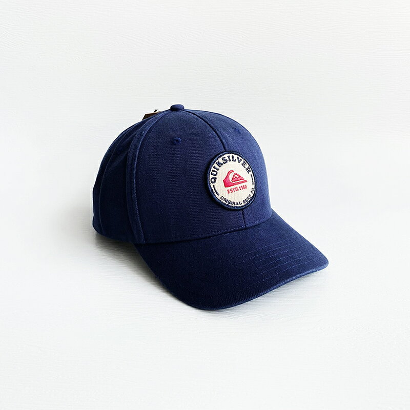 美國百分百【全新真品】QuikSilver 閃銀 帽子 休閒 配件 棒球帽 老帽 LOGO 鴨舌帽 深藍 CL85